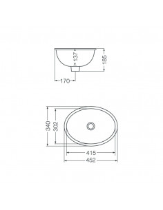 Ferrum esquel (lebf) bacha bajo mesada 41x31 blanco 
