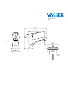 VASSER 29/1012 CR IRIS JUEGO GRIFERIA MONOCOMANDO LAVATORIO