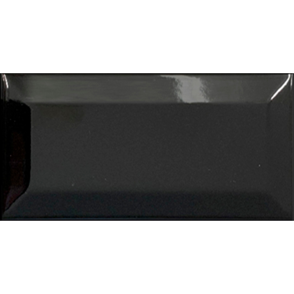 Gabriella preto negro brillante biselado 7.5x15 (1.00) 